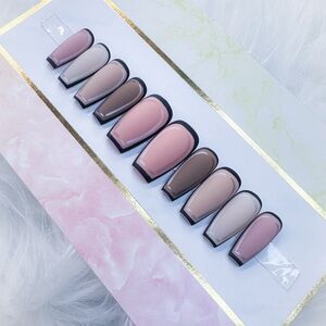 Neutral Color Cartoon Press On Nails